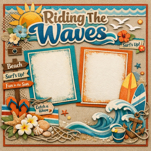 Riding The Waves-Premade Scrapbook Page