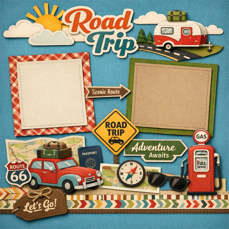 Road Trip-Premade Scrapbook Page