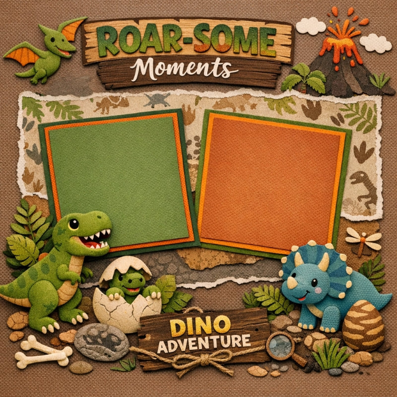Roar-Some Moments-Premade Scrapbook Page