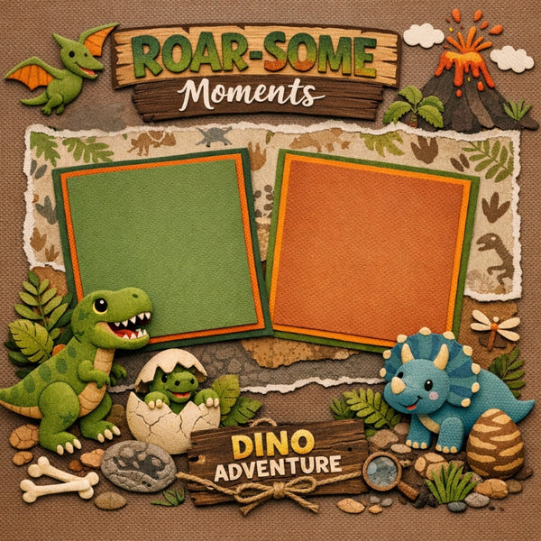 Roar-Some Moments-Premade Scrapbook Page