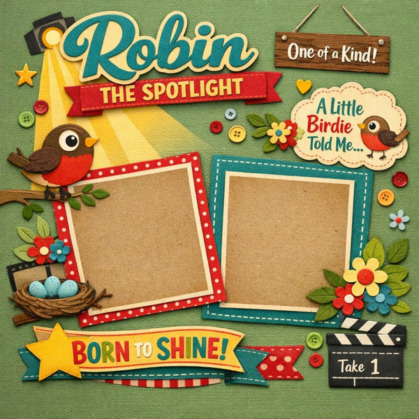 Robin The Spotlight-Premade Scrapbook Page
