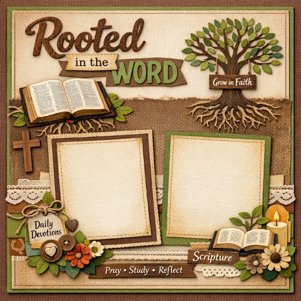 Rooted in the Word-Premade Scrapbook Page