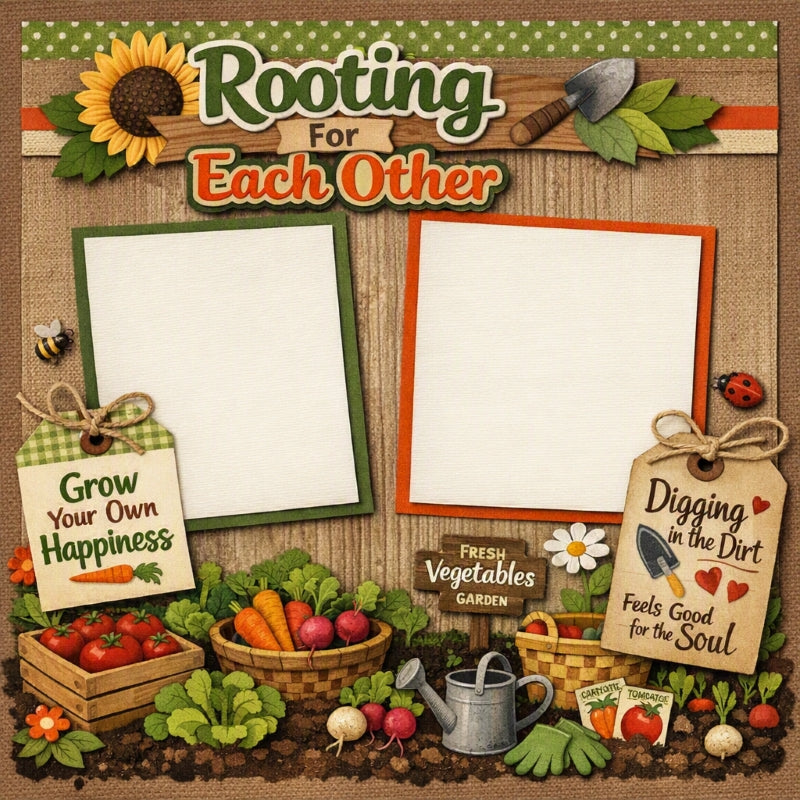 Rooting For Each Other-Premade Scrapbook Page