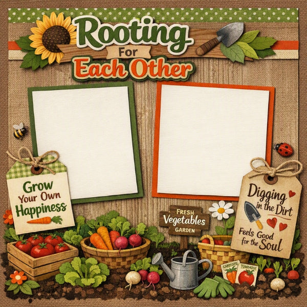 Rooting For Each Other-Premade Scrapbook Page