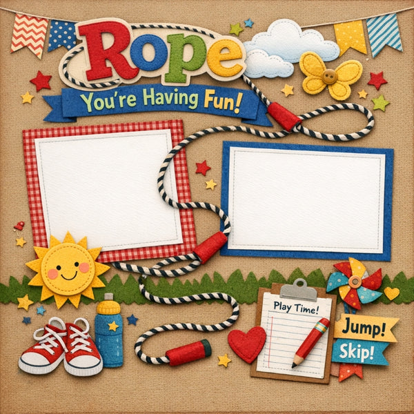 Rope You're Having Fun!-Premade Scrapbook Page