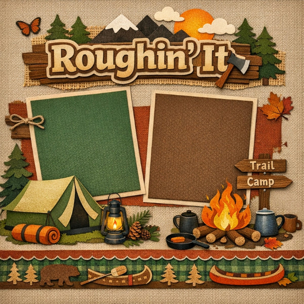 Roughin' It-Premade Scrapbook Page