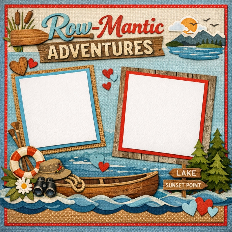 Row-Mantic Adventures-Premade Scrapbook Page