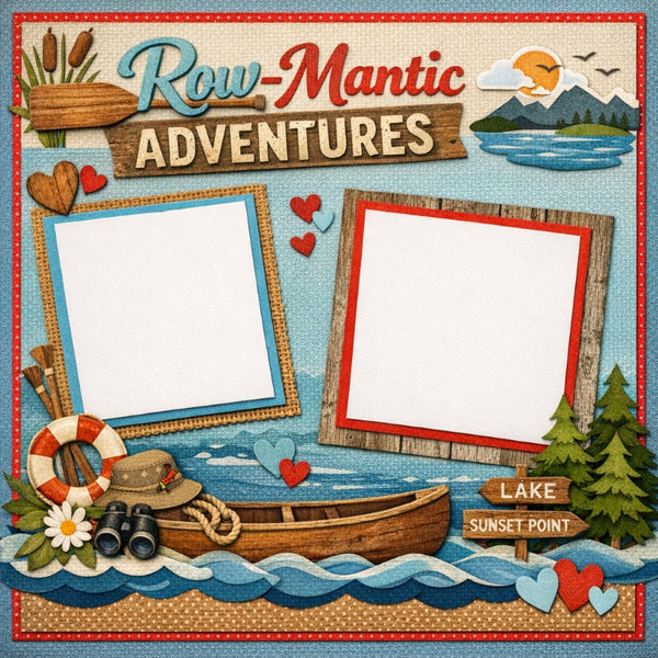 Row-Mantic Adventures-Premade Scrapbook Page