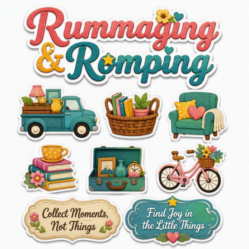 Rummaging & Romping-Premade Cutout Set