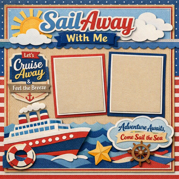 Sail Away With Me-Premade Scrapbook Page