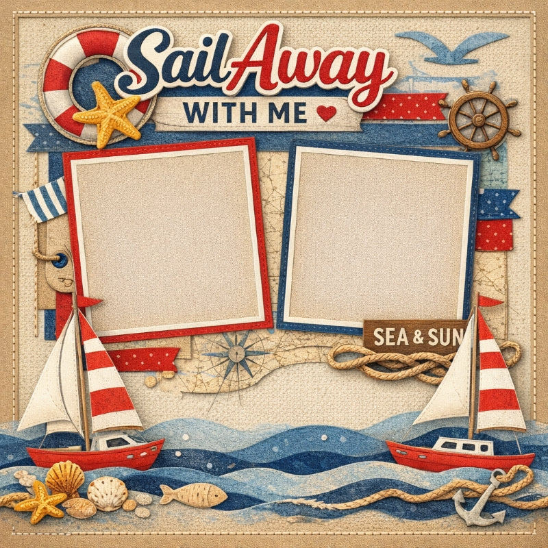 Sail Away With Me-Premade Scrapbook Page