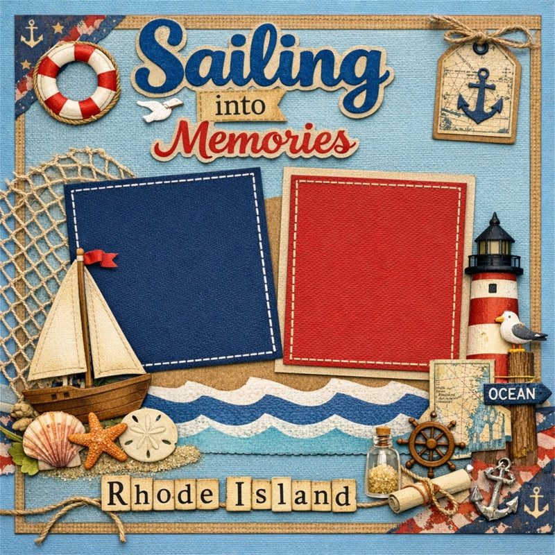 Sailing into Memories-Premade Scrapbook Page