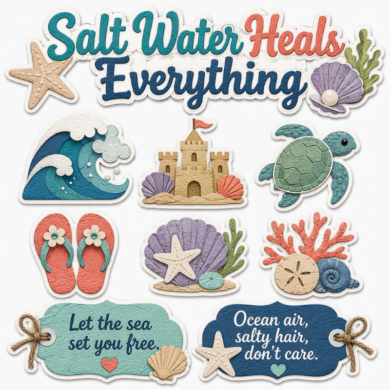 Salt Water Heals Everything-Premade Cutout Set
