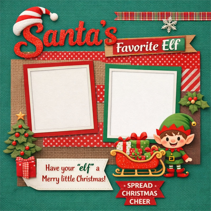 Santa's Favorite Elf-Premade Scrapbook Page
