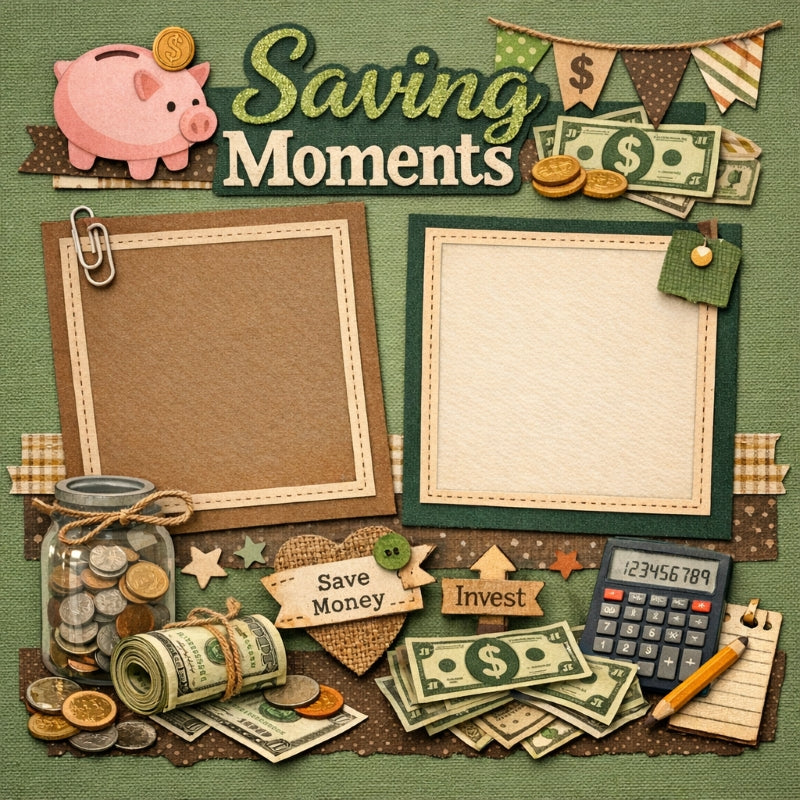 Saving Moments-Premade Scrapbook Page