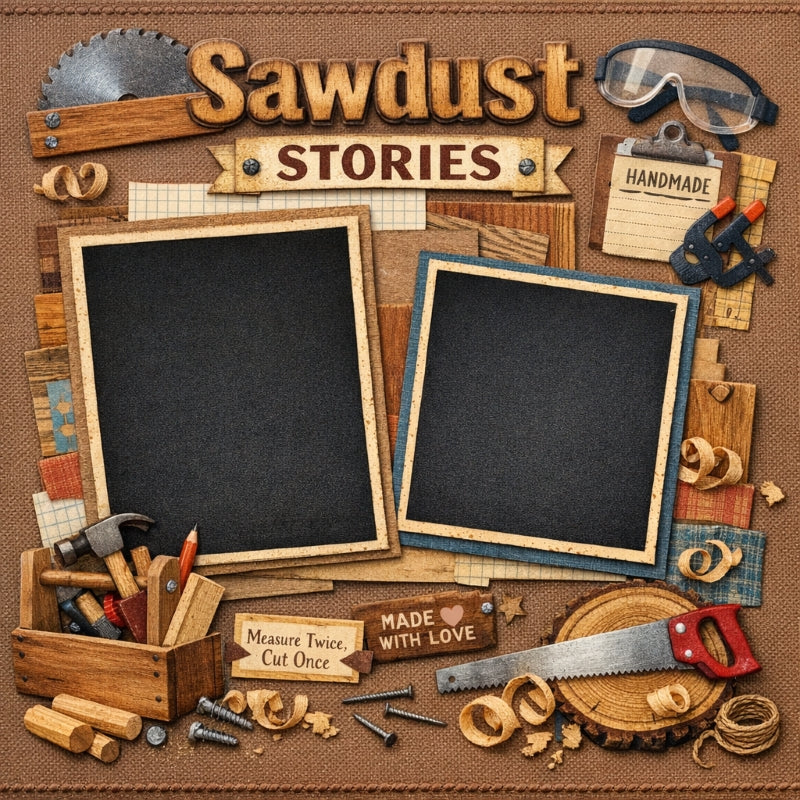 Sawdust Stories-Premade Scrapbook Page