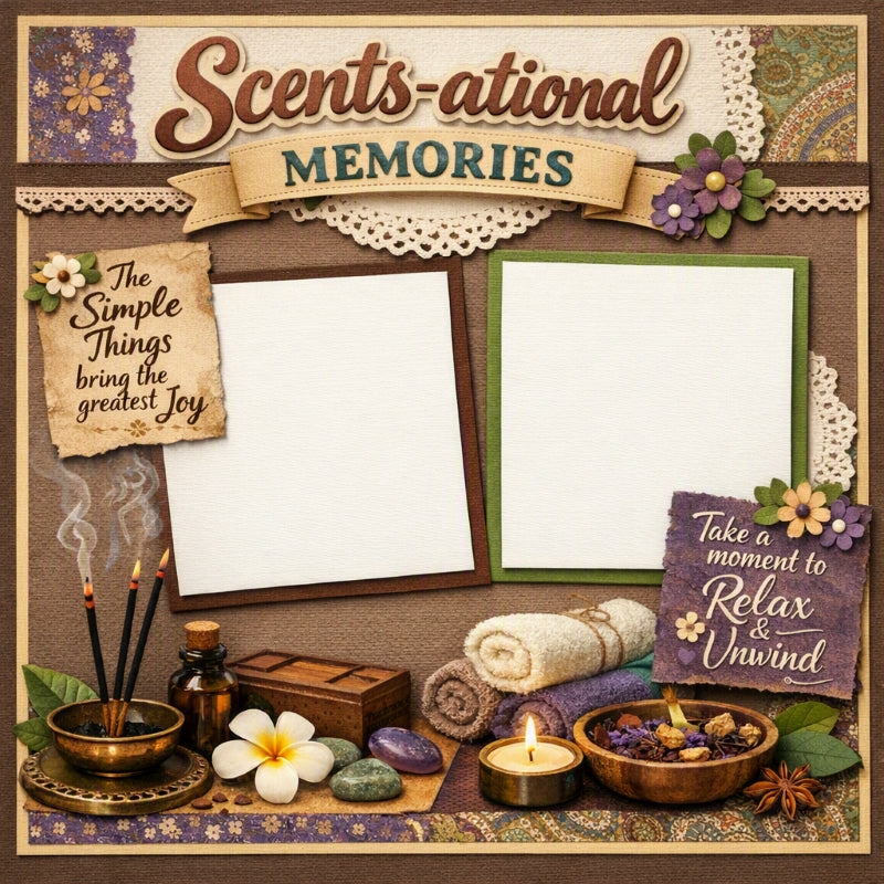 Scents-ational Memories-Premade Scrapbook Page