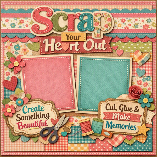 Scrap Your Heart Out-Premade Scrapbook Page