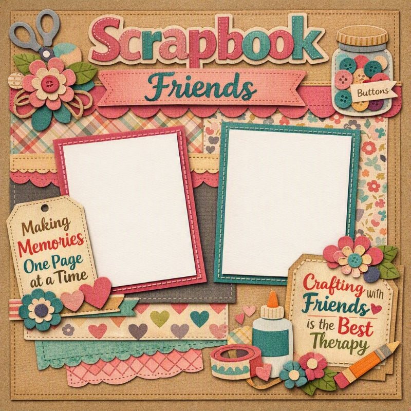 Scrapbook Friends-Premade Scrapbook Page