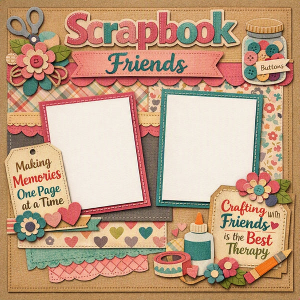 Scrapbook Friends-Premade Scrapbook Page
