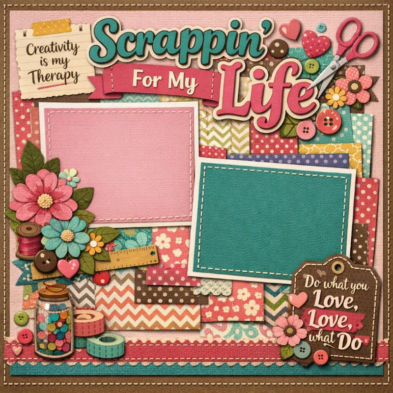 Scrappin' For My Life-Premade Scrapbook Page
