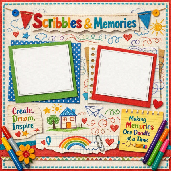 Scribbles & Memories-Premade Scrapbook Page