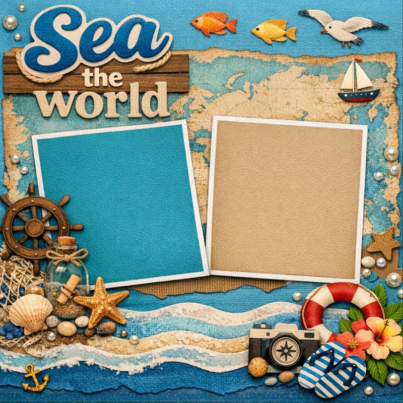 Sea the World-Premade Scrapbook Page