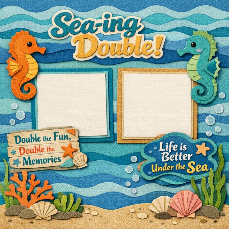 Sea-ing Double!-Premade Scrapbook Page