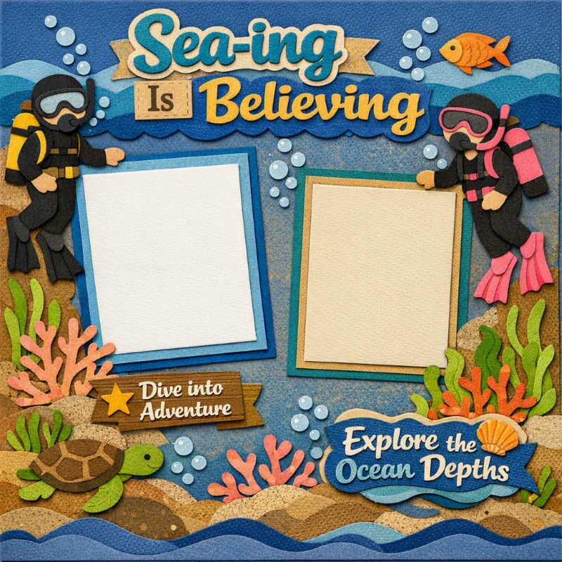 Sea-ing Is Believing-Premade Scrapbook Page