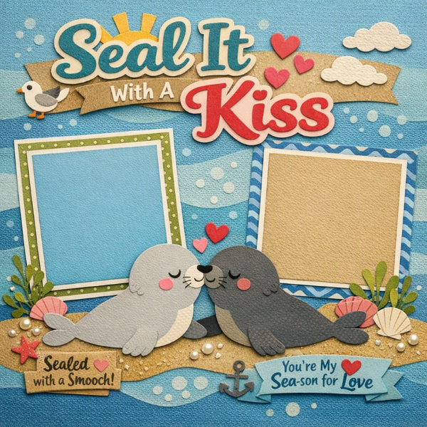 Seal It With A Kiss-Premade Scrapbook Page