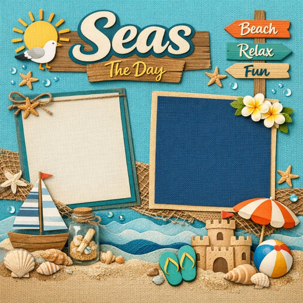 Seas The Day-Premade Scrapbook Page