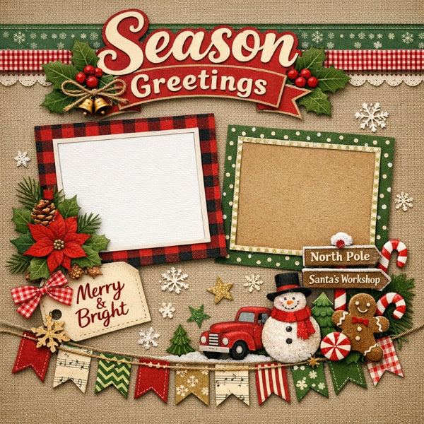 Season Greetings-Premade Scrapbook Page