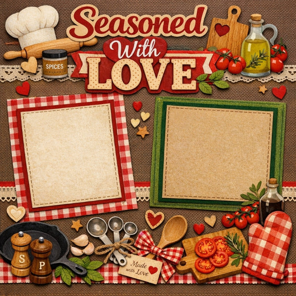 Seasoned With Love-Premade Scrapbook Page