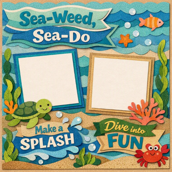 Sea-Weed, Sea-Do-Premade Scrapbook Page