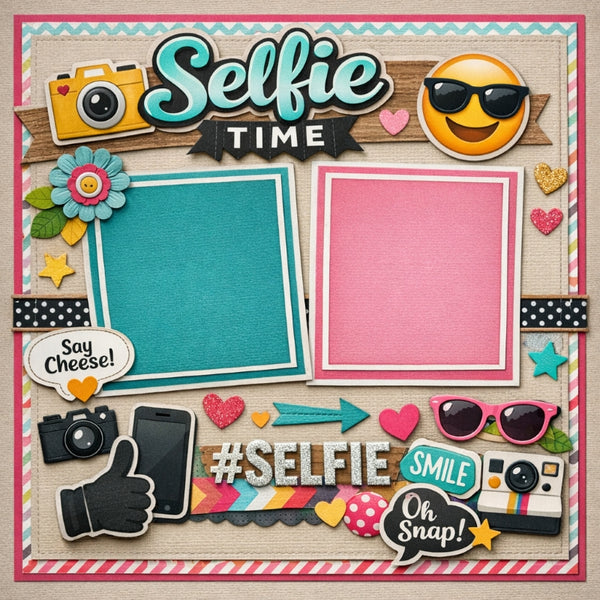 Selfie Time-Premade Scrapbook Page