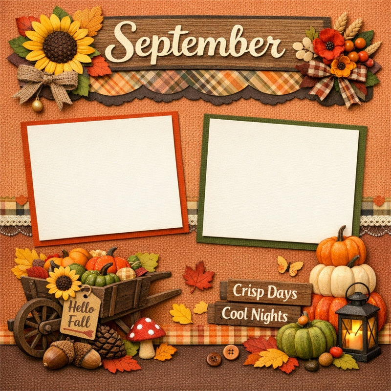 September-Premade Scrapbook Page