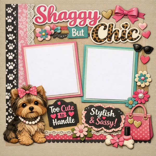 Shaggy But Chic-Premade Scrapbook Page