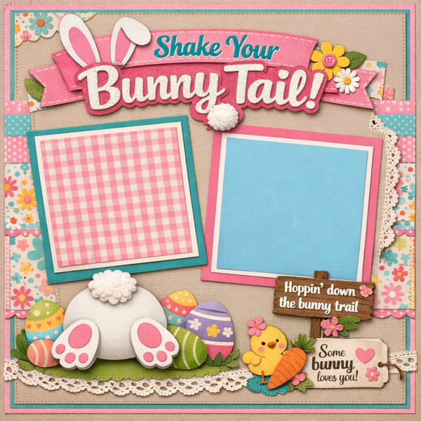 Shake Your Bunny Tail!-Premade Scrapbook Page
