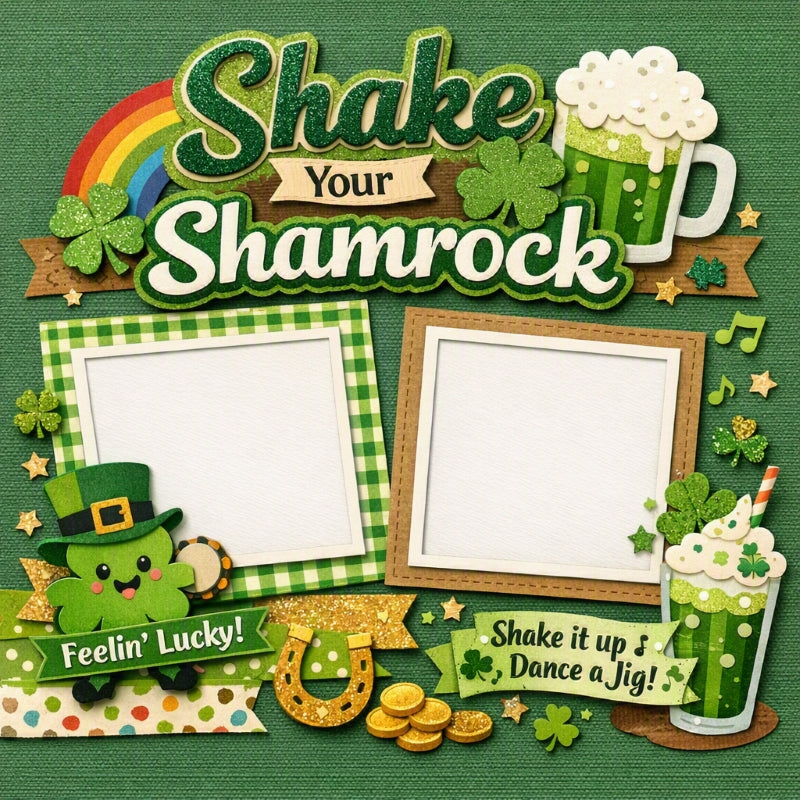 Shake Your Shamrock-Premade Scrapbook Page