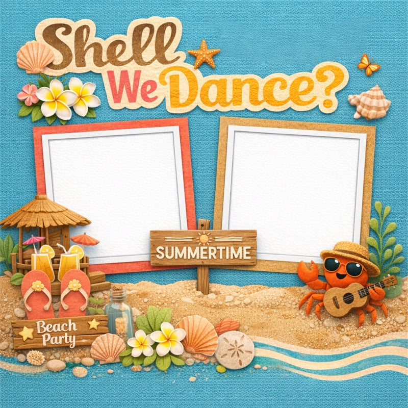 Shell We Dance?-Premade Scrapbook Page