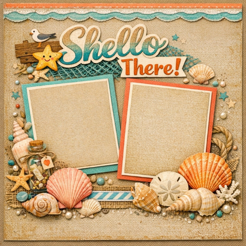 Shello There!-Premade Scrapbook Page