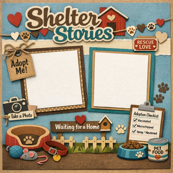 Shelter Stories-Premade Scrapbook Page
