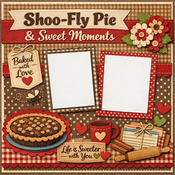 Shoo-Fly Pie & Sweet Moments-Premade Scrapbook Page