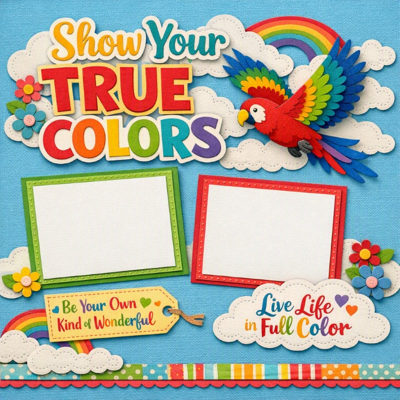 Show Your True Colors-Premade Scrapbook Page