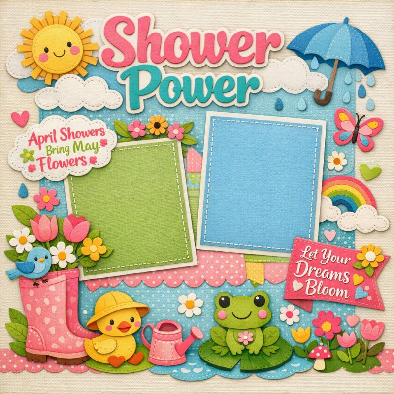 Shower Power-Premade Scrapbook Page