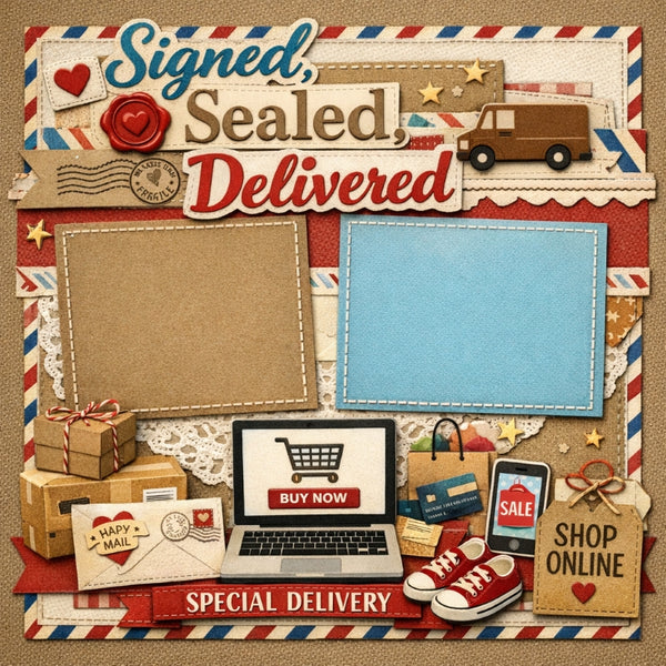 Signed, Sealed, Delivered-Premade Scrapbook Page