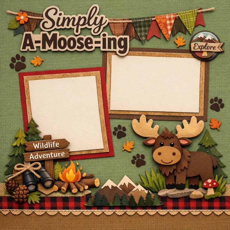 Simply A-Moose-ing-Premade Scrapbook Page