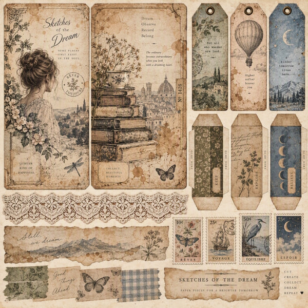 Sketches of the Dream – Premade Junk Journal Page