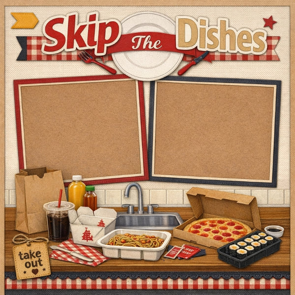 Skip The Dishes-Premade Scrapbook Page