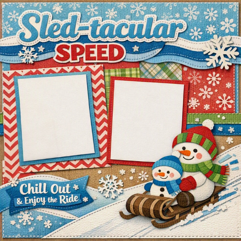 Sled-tacular Speed-Premade Scrapbook Page